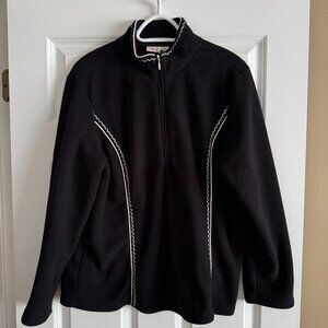 Coldwater Creek top size large black fleece top